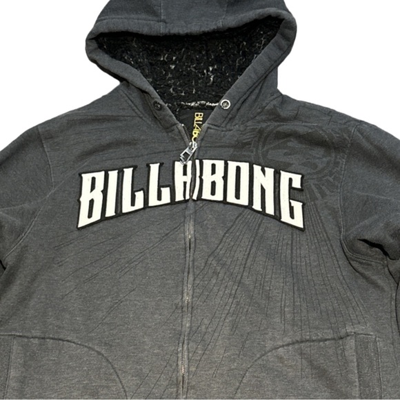 Y2K BILLABONG men's grey and black graphic thick layered jacket, size XL. - Picture 2 of 7